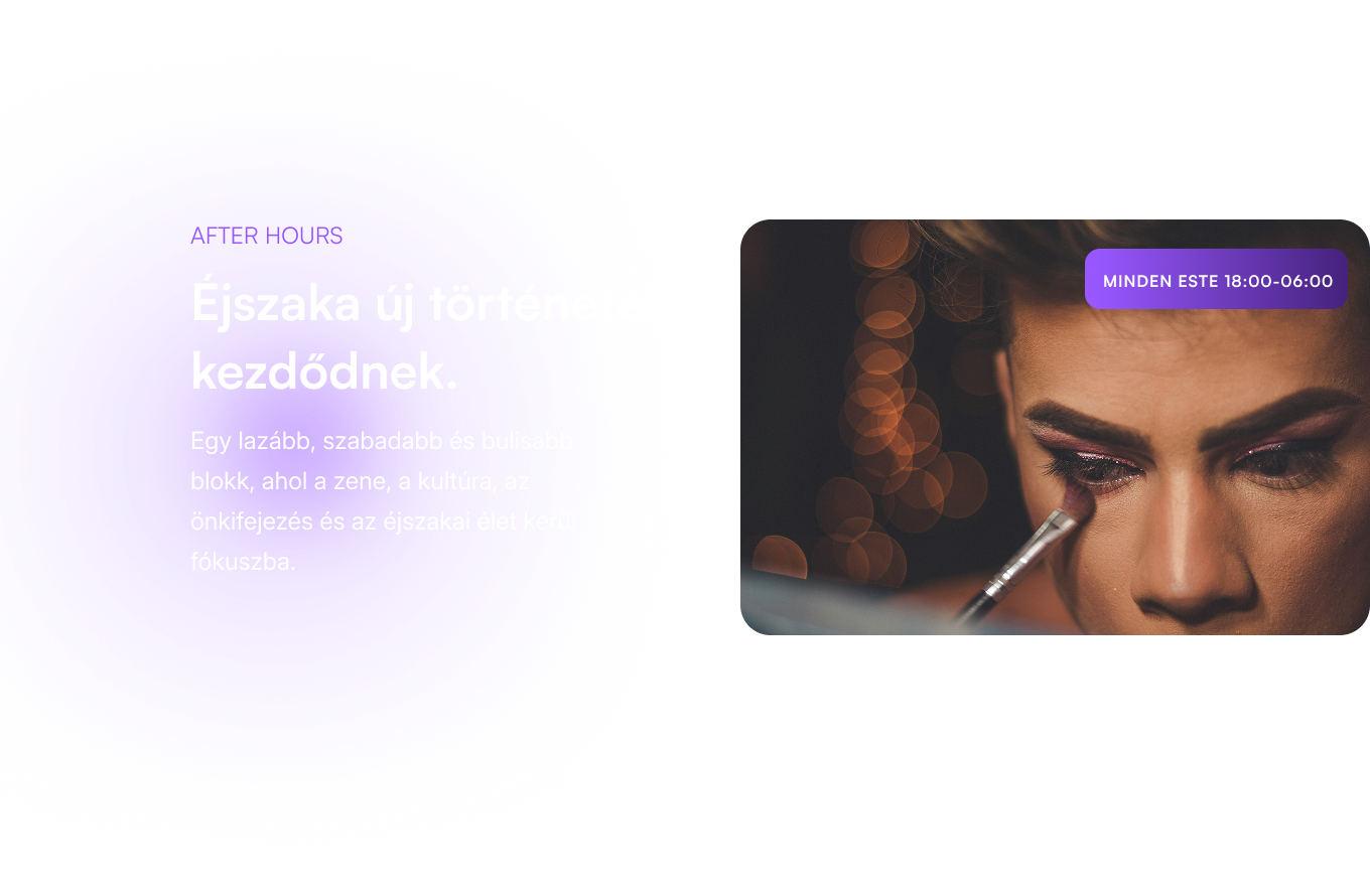 After Hours műsorblokk vizuál